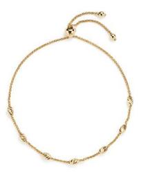 14K Yellow Gold Beaded Wheat Chain Bracelet - 100% Exclusive
