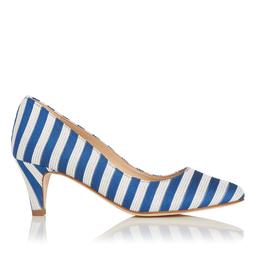 Helga Blue and White Heels