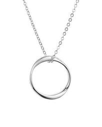 Twisted Ring Pendant Necklace, 16"