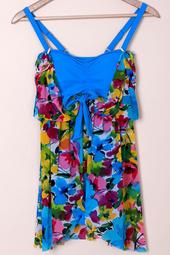 Graceful Plunging Neck One-Piece Floral Print Asymmetrical Swimwear For Women