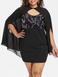 Plus Size Tank Dress with Capelet