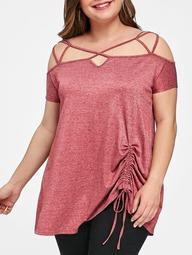 Plus Size Cut Out Strappy Summer T-shirt