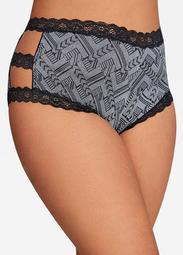 Lace Trim Printed Micro Hipster