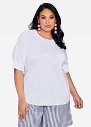 Puff Sleeve Solid Top