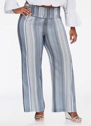 Chambray Striped Pull On Pant