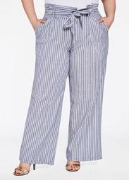 Striped Chambray Linen Pant