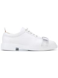 Brogued Trainer With Bow & Lightweight Rubber Sole In Calf Leather