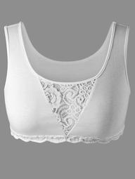 Plus Size Lace Insert Cropped Tank Top