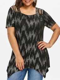 Sequined Plus Size Strappy Tee