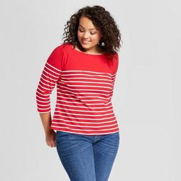 Women's Plus Size 3/4 Sleeve Boatneck T-Shirt - A New Day™