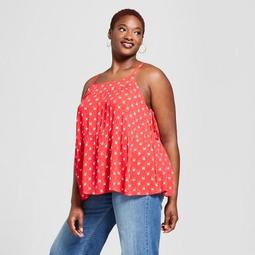 Women's Plus Size Printed Strappy Tank Top - Universal Thread™ Red