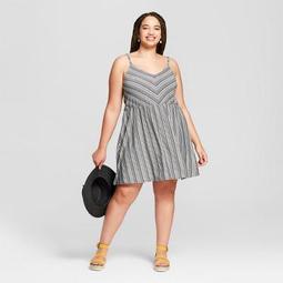 Women's Plus Size Striped Knit Dress - Universal Thread™ Black/White