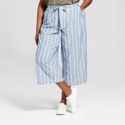 Women's Plus Size Striped Chambray Pants - Universal Thread™ Blue