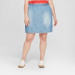 Women's Plus Size Denim Paperbag Waist Skirt - Universal Thread™ Blue