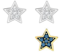 Crystal Wishes Star Pierced Earring Set, Multi-colored, Mixed Plating
