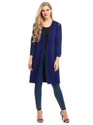2018 The Newest Women's Long Sleeve Open Front Patchwork Cardigan Coat Plus Size HITC