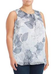 Plus Floral Etched Sleeveless Top