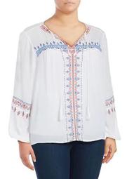 Plus Embroidered Top