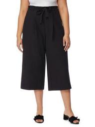 Plus Pull-On Straight Cropped Culottes