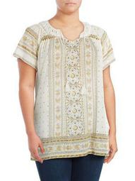 Plus Embroidered Sleeveless Top