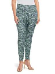 Plus Womens Tiny Wildflower-Print Leggings