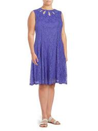 Plus Lace Knee-Length Dress