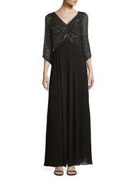 Plus Sequin-Embellished Gown