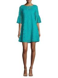 Plus Bell-Sleeve A-Line Dress