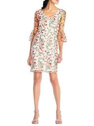 Floral Vines Bell-Sleeve Dress