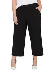 Plus Wide-Leg Pull-On Cropped Pants