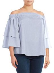 Plus Tiered Bell-Sleeve Top