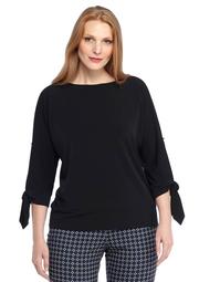 Plus Size Tie Sleeve Banded Top