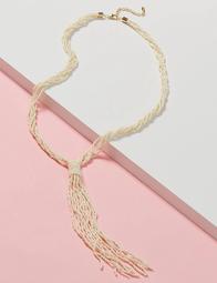 Seedbead Knotted Tassel Necklace