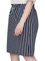 Plus 318 Domias Stripe Knee-Length Skirt