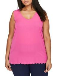 Plus Mixed-Media Laser-Cut A-Line Camisole