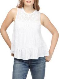 Plus Tiered Sleeveless Knit Top