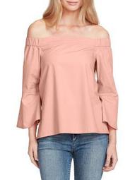 Plus Off-the-Shoulder Bell Sleeve Top