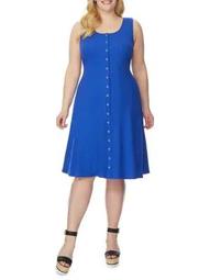 Plus Ribbed Fit-and-Flare Dress