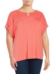 Plus Lace Overlay Top