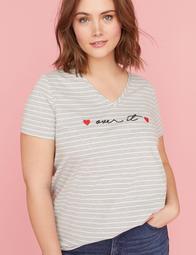 Over It Graphic Striped Tee