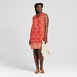 Women's Plus Size Floral Print Tank Dress with Tassels - Xhilaration™ Red