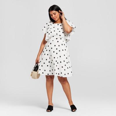 women's plus size polka dot dress