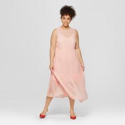 Women's Plus Size Tiered Tank Midi Dress - Who What Wear™ Peach