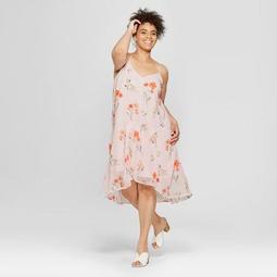 Women's Plus Size Floral Print Flutter Slip Dress - Who What Wear™ Pink
