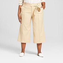 Women's Plus Size Tie-Front Woven Pants - Ava & Viv™
