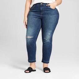 Women's Plus Size Released Hem Straight Jeans - Universal Thread™ Dark Wash