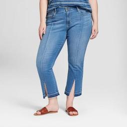Women's Plus Size Split Hem Kick Boot Crop Jeans - Universal Thread™ Medium Wash