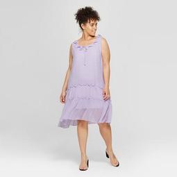 Women's Plus Size Ruffle Hem Tank Dress - Who What Wear™ Purple