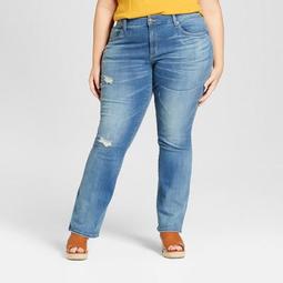 Women's Plus Size Destructed Skinny Bootcut Jeans - Universal Thread™ Light Wash