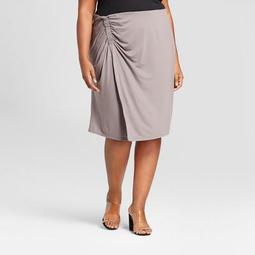 Women's Plus Size Ruched Knit Mini Skirt - Ava & Viv™